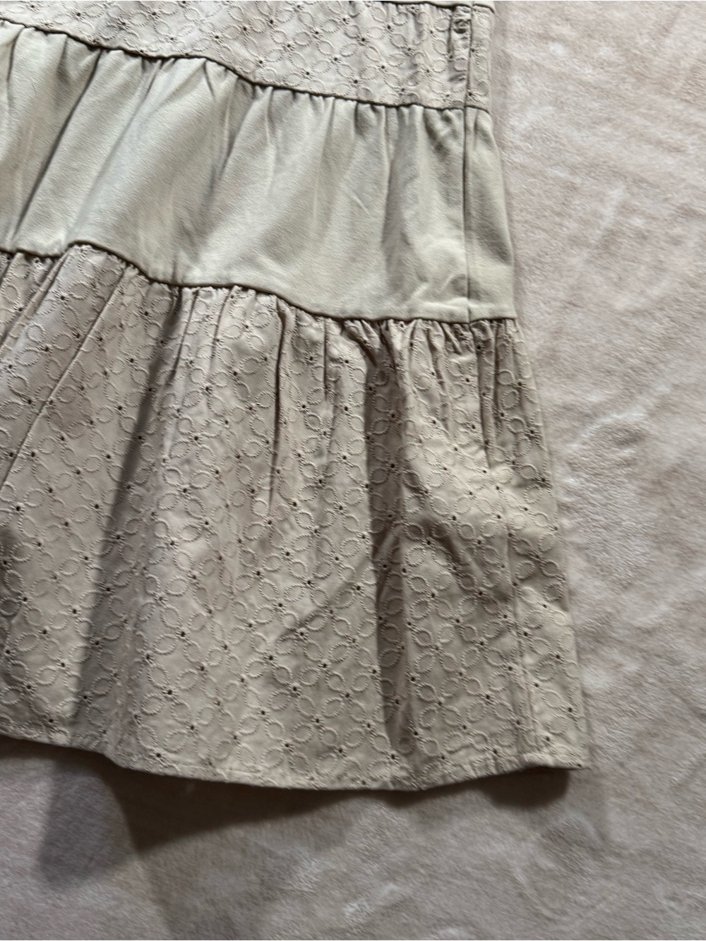 Liz Claiborne Taupe Tiered Maxi Skirt with Eyelet Panels - Picture 4 of 13